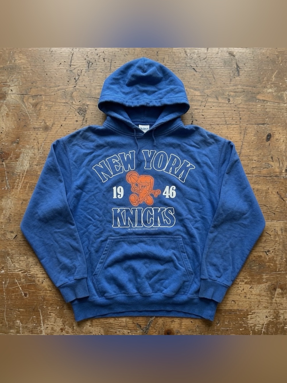 New York Knicks Blue Pullover Hoodie with 1946 Graphic